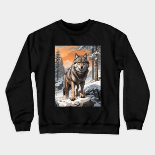 Wolf in The Snow Crewneck Sweatshirt